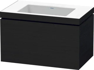 Duravit L-Cube c-bonded Set wandhängend Eiche Schwarz Matt 800x480x500 mm - LC6917N1616 LC6917N1616