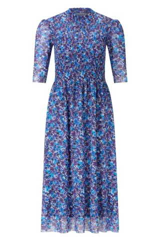 Rich & Royal - Smocked Mesh Dress cobalt aura - Gr. - L
