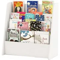 KOMFOTTEU Kinderregal Bücherregal Holz Hängefächerregal Bücherkiste, mit 4 Ablagefächern