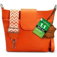 Adel Bags Schultertasche SARA Umhängetasche für Damen, Schultertasche aus Echtleder (Test SEHR GUT, Note 1.1), 20 Farboptionen, Hergestellt in Italien, mit 2 Riemen