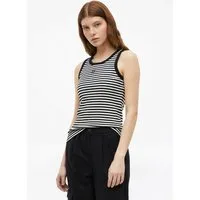 s.Oliver Muscleshirt T-Shirt Geripptes Top im Slim Fit mit Stickerei