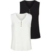 LASCANA Shirttop mit Zierknöpfen in Hornoptik (2er-Pack) aus weichem Viskose-Stretch