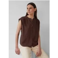 s.Oliver Blusentop Bluse Weites Blusentop mit Raffung und Spitzen-Detail