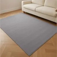 TaCa Home Teppich Kurzflor-Teppich Uni, quadratisch, Höhe: 9 mm, Wohnzimmer Schlafzimmer Esszimmer, grau - 240 x 240 cm