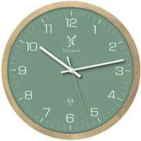 Holzwerk Funkwanduhr Designer Holz Funk Wand Uhr (Nahezu lautloses Uhrwerk, analog, 30 cm)