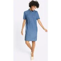 Sieh an! Etuikleid Jeans-Kleid Kurzarm