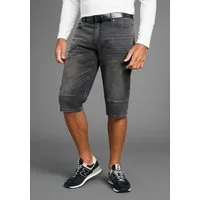 H.I.S Jeansbermudas HANTZ (Set, 2-tlg., mit abnehmbarem Gürtel) gerader Beinschnitt, Used-Look mit Abriebeffekten