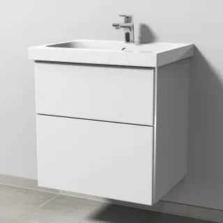 Sanipa 3way Waschtischunterbau zu Geberit iCon Light Waschtisch mit 2 Auszügen, Weiß-Soft BR57343