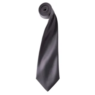 Premier Herrenkrawatte aus Satin (schmale Klinge) (dunkelgrau)