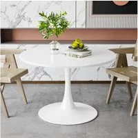 PEALOV Esstisch Runder Küchentisch Ø80 cm mit modernem Tulpenfuß (1-St), Weißer Design-Tisch für Esszimmer, Küche und Wohnzimmer
