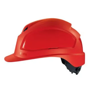 uvex pheos IES Schutzhelm mit Lüftung - mit Drehradsystem - langer Schirm rot 55 cm - 61 cm - 9772340
