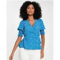Threadbare Wickelshirt mit kurzen Ärmeln