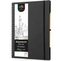 OfficeTree Skizzenbuch OfficeTree Skizzenbuch A4 hoch mit Verschluss, Stift und Stiftehalter