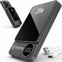 GreenHec MagSafe Powerbank iPhone 17 16 15 14 13 12 Pro Max Magnetische Zubehör Powerbank SnapCharge Pro A 10000 mAh (1,5 V), 10000mAh 5000mAh Power Bank Wireless Induktives Laden Akku Slim Magnet