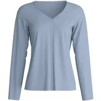 CALIDA Langarmshirt Etude Ajours Damen (1-tlg) mit Knopfleiste, seidig weich und geschmeidig