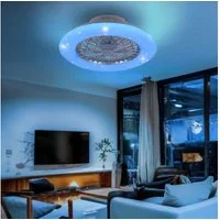Reality Leuchten Deckenventilator, Deckenventilator Deckenlampe LED dimmbar Fernbedienung Sterneneffekt