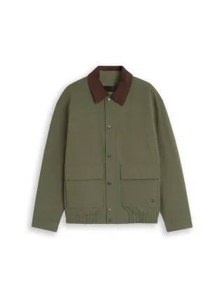 Denim Tom Tailor - Blouson Jacke mit Cord-Kragen urban olive green - Gr. - M