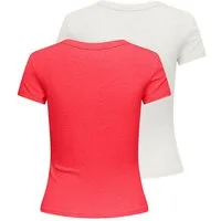 ONLY Kurzarmshirt ONLEASY S/S TOP CS JRS 2 PACK (Packung, 2-tlg) Baumwollmischung, regular fit