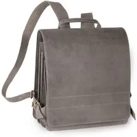 Jahn-Tasche Schulrucksack Lederrucksack Lehrer-Rucksack XL Büffelleder Grau, Jahn-Tasche 670-n