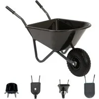 TRUTZHOLM Spielzeug-Gartenset Kinderschubkarre uni 40kg Kunststoffwanne in rot grün schwarz blau, (Artikel, 1-tlg), 40kg Traglast,Vollgummirad
