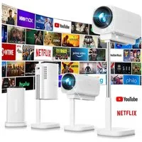 OYLCDI Android Beamer WiFi&BT Portabler Projektor Mini Beamer LCD-Beamer (1920x1080 px, interner Lautsprecher, Android 11.0 mit über 7.000 Apps)