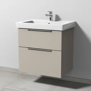 Sanipa 3way Waschtischunterbau zu Villeroy & Boch Subway 2.0 Waschtisch mit 2 Auszügen, Kaschmir-Mat UP6131U