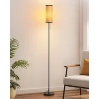 EDISHINE Stehlampe Wohnzimmer, LED wechselbar, Warmweiß, Moderne Stehleuchte Schwarz