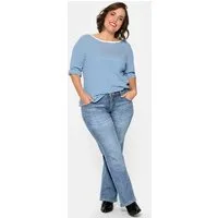 Sheego Bequeme Jeans Bootcut-Jeans in 5-Pocket-Form, mit Used-Effekten