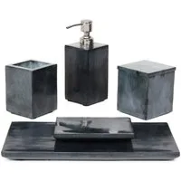 houseproud Badaccessoire-Set Cubic Dark 5 Teile Badset, 5 tlg.
