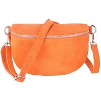 MIRROSI Bauchtasche Damen, Veloursleder, Made in Italy,Umhängetasche, Brusttasche (Schultertasche für jeden Anlass, 28x18x9 cm), Crossbody Bag, Schwarz, gemusterten& verstellbaren Schulterriemen