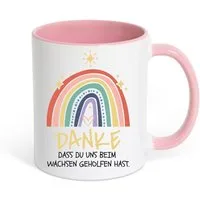 Youth Designz Tasse DANKE DASS DU UNS BEIM WACHSEN GEHOLFEN HAST Kaffeetasse Geschenk, Keramik, mit Süßem Spruch