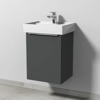 Sanipa 3way Waschtischunterbau zu Villeroy & Boch Collaro Waschtisch mit 1 Tür, Anthrazit-Matt UM83022