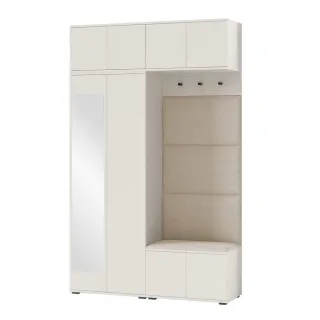 Jerpax Garderobe, Beige, Holzwerkstoff, 140x225x40 cm, Garderobe, Garderoben-Sets & Serien, Garderoben-Sets