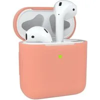 EAZY CASE Kopfhörer-Schutzhülle Silikon Hülle kompatibel mit Apple AirPods 1 & 2, Stoßfest Schutzhülle Hülle Fullcover Hülle für Airpods Altrosa / Rosa