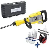 BAMATO Abbruchhammer STH-195 Abbruchhammer 50 Joule Spitzmeißel Flachmeißel 230V, 1700 in W, (7-tlg) Hexagon Werkzeugaufnahme, SOFT-Grip, Koffer