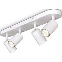 B.K.Licht Deckenspots, ohne Leuchtmittel, 4-flammige Spotlampe,schwenkbar, drehbar, schwarz, ohne Leuchtmittel