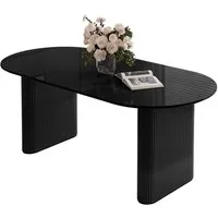 Lookway Esstisch OVI Tisch mit geriffeltem Gestell Hochglanz (1x Tisch), Breite: 180 cm
