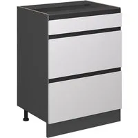 Vicco Unterschrank R-Line Weiß/Anthrazit 60cm J-Shape, mit Schubladen ohne Arbeitsplatte (1-St)