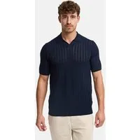 Indicode Poloshirt INCystem aus strukturierter Strickqualität mit offenem Kragen
