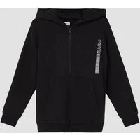 s.Oliver Sweatjacke Sweatshirt Jacke Sweatshirt-Jacke mit Front- und Rückenprint