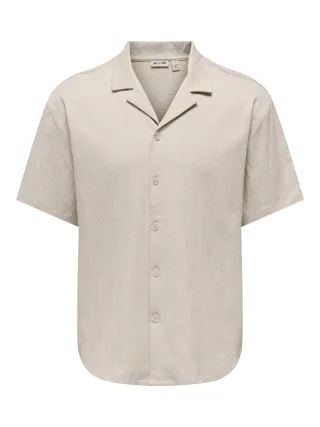 ONLY&SONS - ONSEDDIE RLX SS RESORT SHIRT Silver Lining - Gr. - M