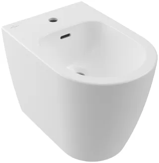 Villeroy & Boch Bodenstehende Bidets Skyla 743000 370 x540mm Oval Stone White CeramicPlus, 743000RW 743000RW