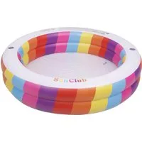 SunClub Planschbecken Kinderpool 187x42,5 cm, (Einzelpack, 1-tlg., aufblasbares Kinderbecken), 2-Ring Regenbogen Pool