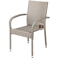 Casaria Gartenstuhl, Stapelbar Wetterfest Polyrattan Outdoor 160kg Garten Terrasse Balkon