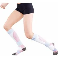 Lorey Medtec Laufsocken Damen Sport Kompressionsstrümpfe weiß 15–20 mmHg, Kniestrümpfe