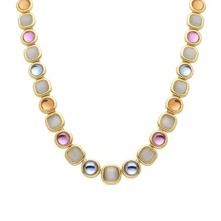 Luxenter Multicolor Kristall Halskette aus 18K Gelbgold - Mantis