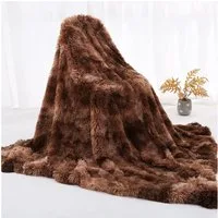 Rosnek Tagesdecke Reversible Lange Zottelige, Tie-Dye Ombre, Sofa Bettwäsche Babydecke, Flauschig Warmer Plüsch