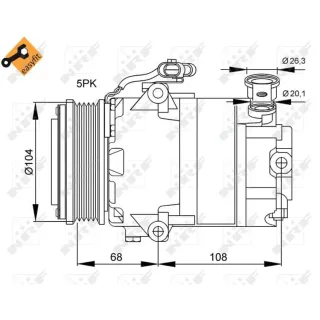 NRF Klimakompressor Opel Astra Combo Corsa Meriva Tigra Zafira