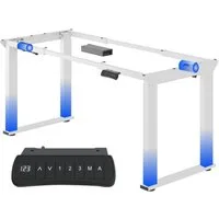 FLEXISPOT Schreibtisch Höhenverstellbarer Schreibtischgestell mit 4-Beinen (Dual-Motor, Großzügige Tischplattengröße 120-200 cm, 3 Speicherhöhen & Timer & Anti-Kollision & LED-Display), Moderner Esstisch, Home & Office, Max. Load: 150KG