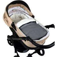 BabyLux Fußsack Bouclé Winter Fußsack 90cm Kinderwagen Buggy, Babyschale Schlafsack, BF4 Grau + Boucle Ecru